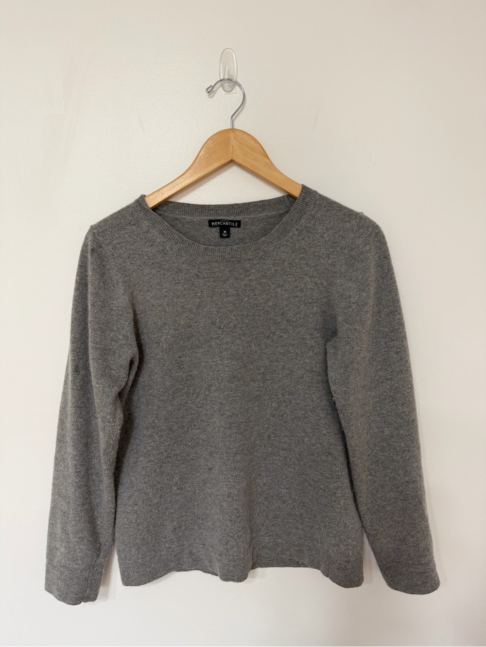 J crew grey wool crewneck sweater size medium women’s